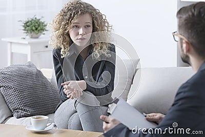 Woman with problems Stock Photo