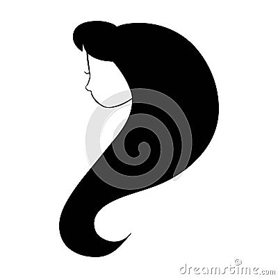 Woman profile beauty face silhouette. Vector illustration Vector Illustration