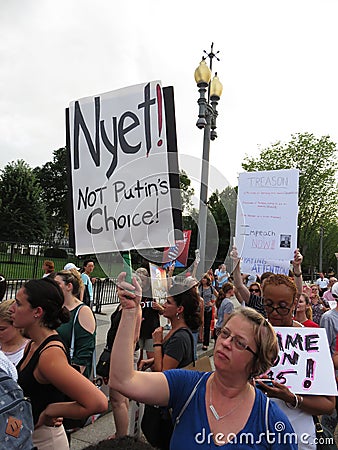 Woman Protester Against Vladimir Putin Editorial Stock Photo