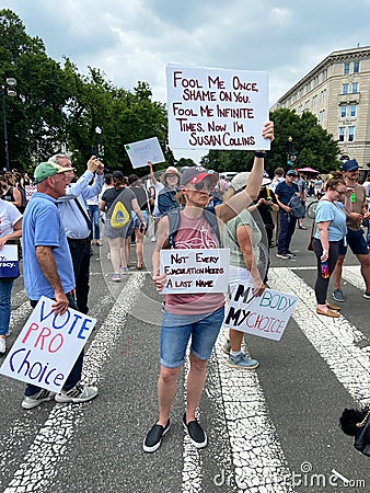 Woman Protester at the Supreme Court Editorial Stock Photo