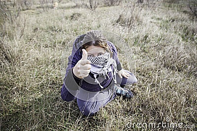 Woman radical states Stock Photo