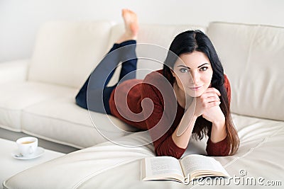 Woman reading a Book Stock Photo