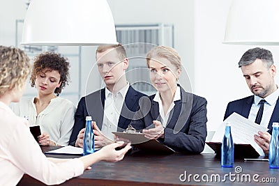 Woman from recruitment committee Stock Photo