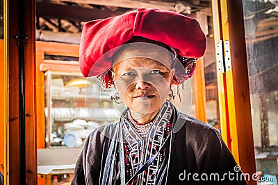 Woman from Red Dao Minority Group in Sapa, Vietnam Editorial Stock Photo