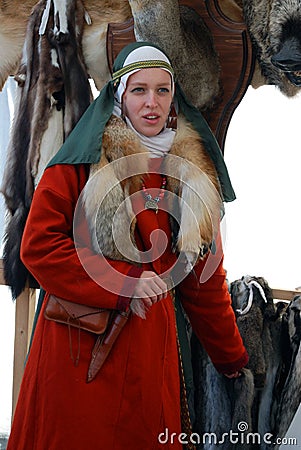 Woman in red portrait Editorial Stock Photo