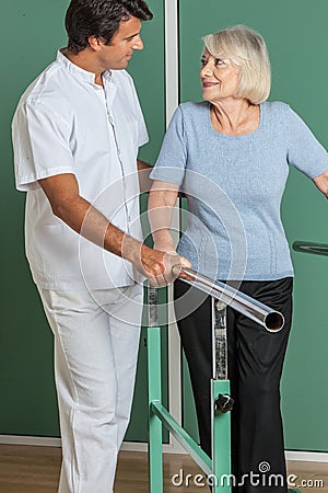 Woman rehabilitating her legs Stock Photo