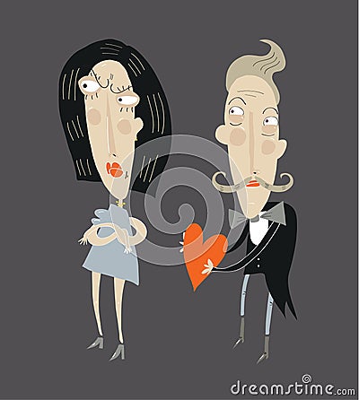 Woman rejects man's love Vector Illustration