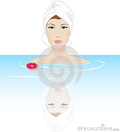 Woman relaxing in a spa Stock Photo