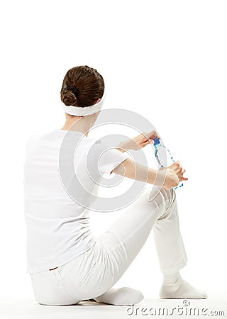 Woman relaxing after sport Stock Photo