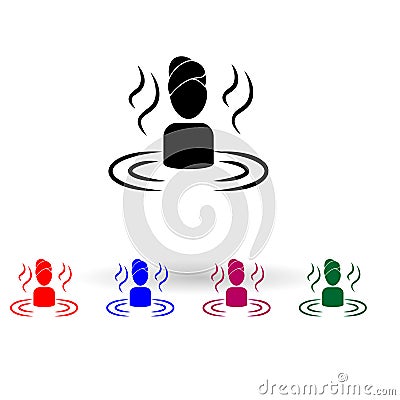 Woman relaxing in water multi color icon. Simple glyph, flat vector of spa icons for ui and ux, website or mobile application Stock Photo