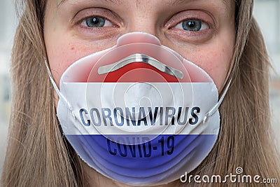 Woman with respirator mask - Coronavirus COVID, MERS, SARS conce Stock Photo