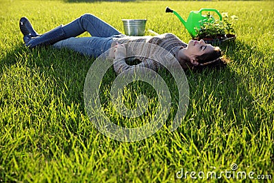 Woman resting Stock Photo