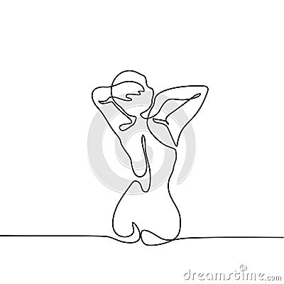 Woman rests after spa procedure Vector Illustration