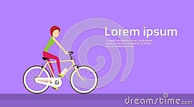 Woman Ride Bicycle Electrical Scooter Vector Illustration