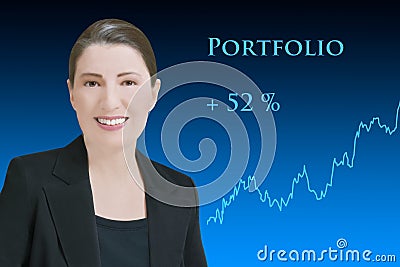 humanoid robo-advisor successful portfolio management Stock Photo