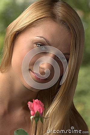 Woman with rose Stock Photo