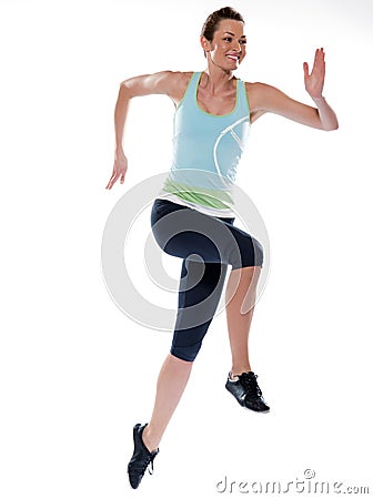 Woman running run runner sprinting Stock Photo