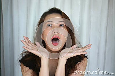 Woman's face expression Stock Photo