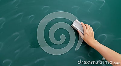 Woman's hand erasing question mark Stock Photo