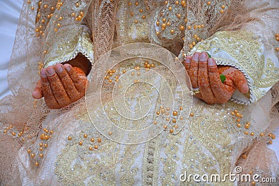 Woman`s hand with traditional menhdi henna ornament Stock Photo