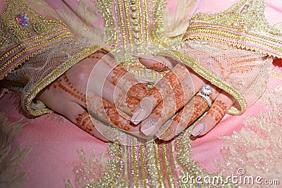 Woman`s hand with traditional menhdi henna ornament Stock Photo