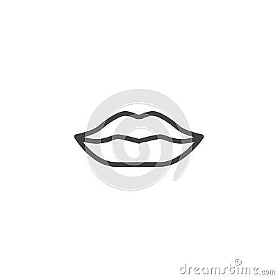 Woman`s lip outline icon Vector Illustration