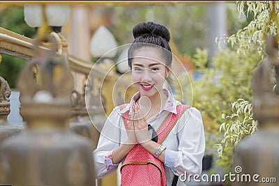 Woman salute Stock Photo