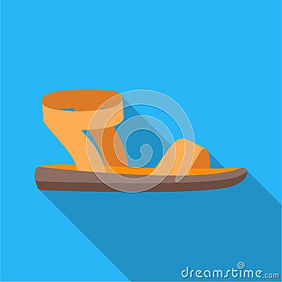 Woman sandals icon in flat style isolated on white background. Shoes symbol stock vector illustration. Vector Illustration