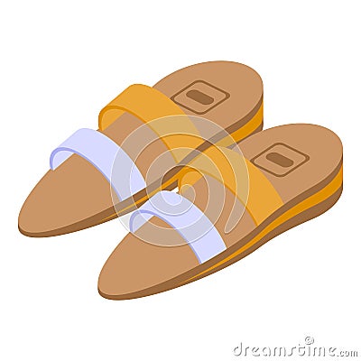 Woman sandals icon, isometric style Vector Illustration