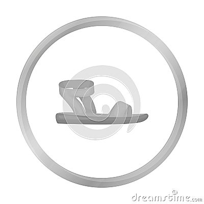 Woman sandals icon in monochrome style isolated on white. Shoes symbol. Vector Illustration