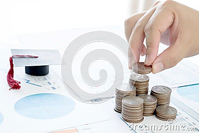 Woman saveing for education Stock Photo