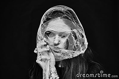 woman scary costume halloween holiday witch Stock Photo