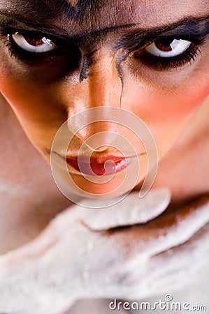 Woman with scary makeup Stock Photo