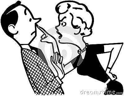 Woman Scolding Husband Vector Illustration