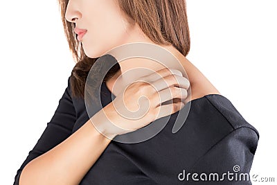 Woman scratching herself Stock Photo