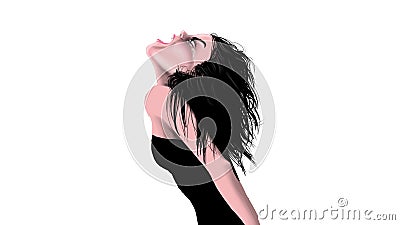 Woman screaming Cartoon Illustration