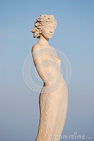 Woman sculpture ifromeze Stock Photo