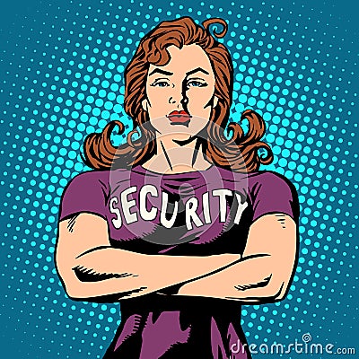 Woman security guard Vector Illustration