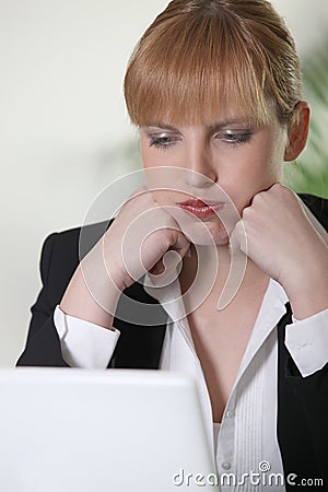 Woman seems exasperated Stock Photo