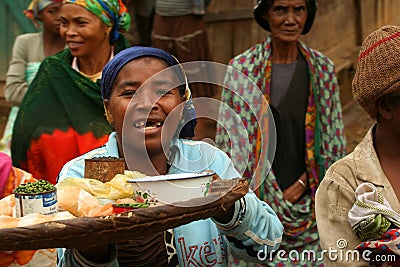 Woman selling pepper Editorial Stock Photo