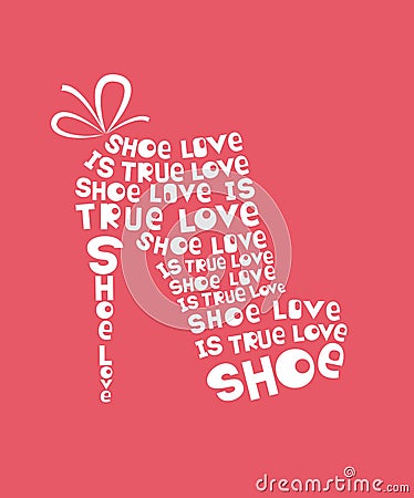 Woman shoe from quotes Vector Illustration