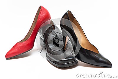 Woman shoes domination Stock Photo