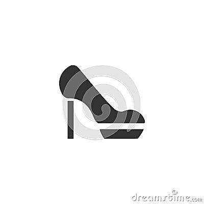 Woman shoes icon flat Vector Illustration