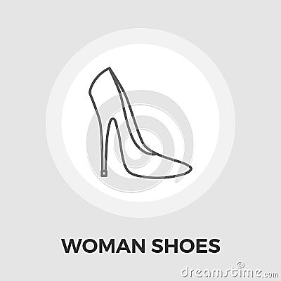 Woman shoes vector flat icon Vector Illustration