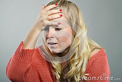 Woman is shoked Stock Photo