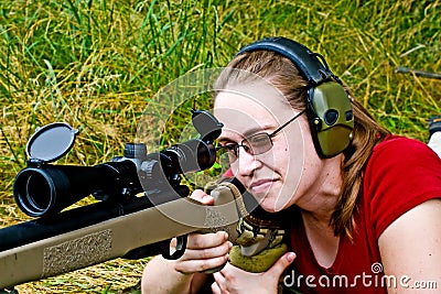 Woman Shooting Stock Photo