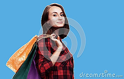 Woman with shoping bags Stock Photo