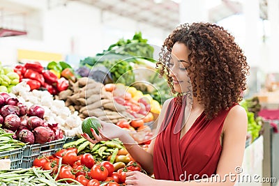 Woman shopping fruits Stock Photo