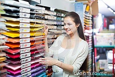 woman shopping multicolored paper Stock Photo