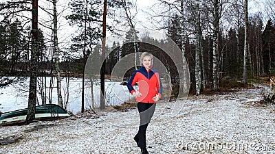 The woman on the shore Stock Photo